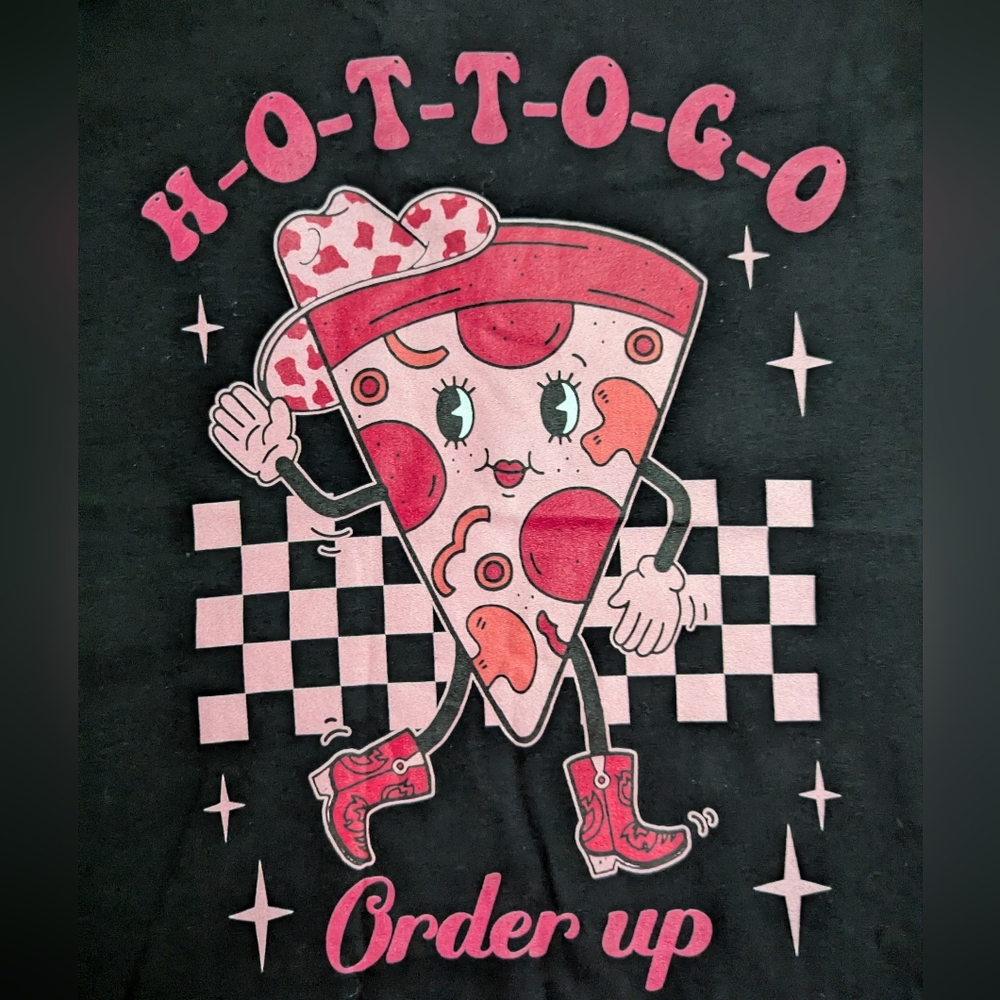 Gildan Softstyle Graphic HOT TO GO Black Tee M